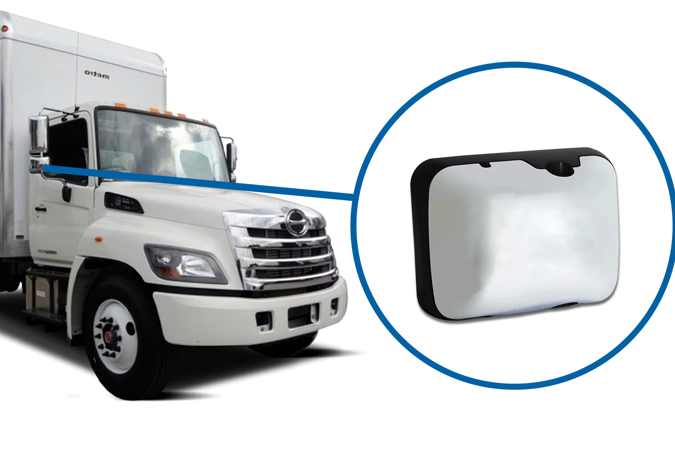 Mirror Small Bottom Rear View Wide Angle Chrome Hino 258 268