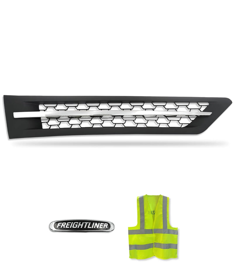 Side Hood Vent Black with Chrome Stripe Passenger 2018+