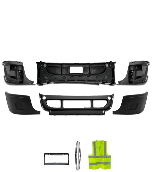 Bumper Set without Fog Light Holes 6 Pcs 2008-2017 Freightliner Cascadia 125 113