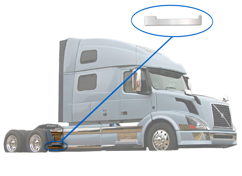 Stripe Chrome Trim for Rear Step Fairing Panel 29" (75 cm) Driver Side (12L) 2004-2017 Volvo VNL