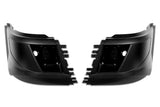 Bumper Corners w/ Fog Holes & LED Fog Lights Black Housing Set 2016-2017 Volvo VNL