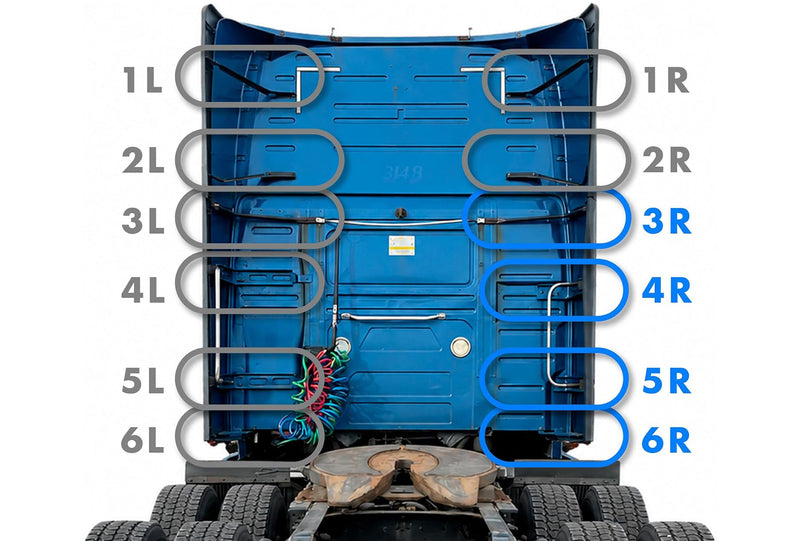 Lower Wind Cab Cabin Fairing w/Brackets Set Passenger 2018-2024 Volvo VNL