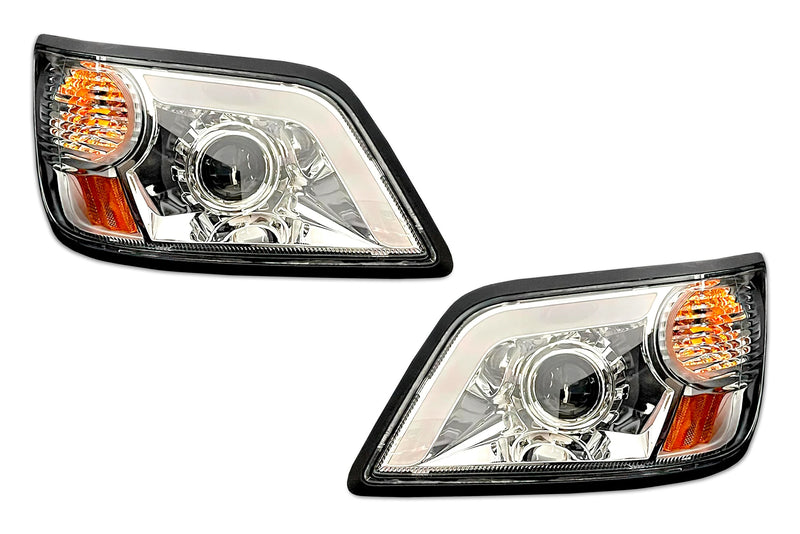 Headlights Optical Chrome Set 2006-2019 Hino 338, 2006-2010 Hino 145 165 185