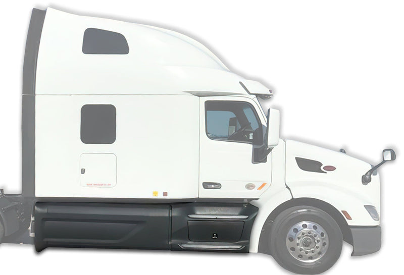 Plastic Front Step Fairing with 2 Metal Steps and Middle Fairing Skirt Panel with Tube (Right Passenger Side) for Peterbilt 579 2013-2021 - 