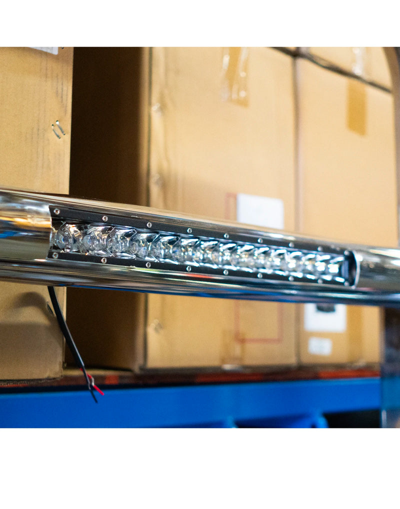 Grille Guard Chrome w/ Built in 16'' LED Bar 2013-2021 Peterbilt 579
