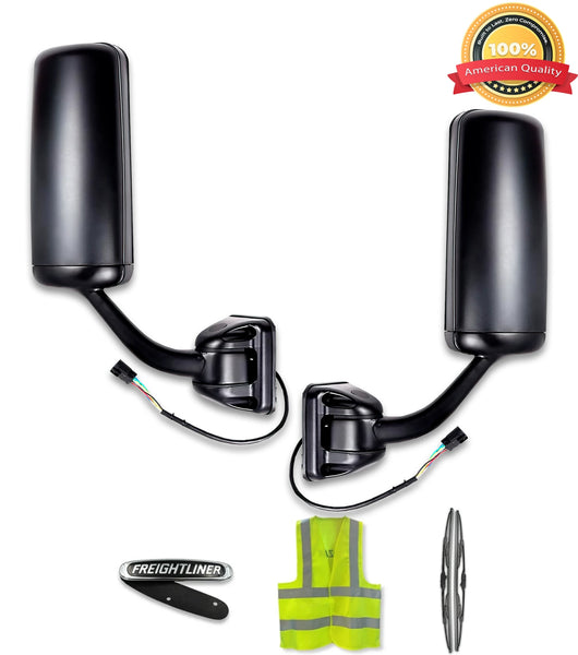Heated Door Side Mirrors Black Set 2008-2017 Freightliner Cascadia 125 113