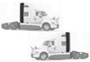 Top and Lower Wind Fairings Cab Extenders Set International LT LT625