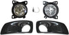 Kozak Black Plastic Bumper Extension Corners Pair With Brackets and Fog lights with bezels for Kenworth T660 - 