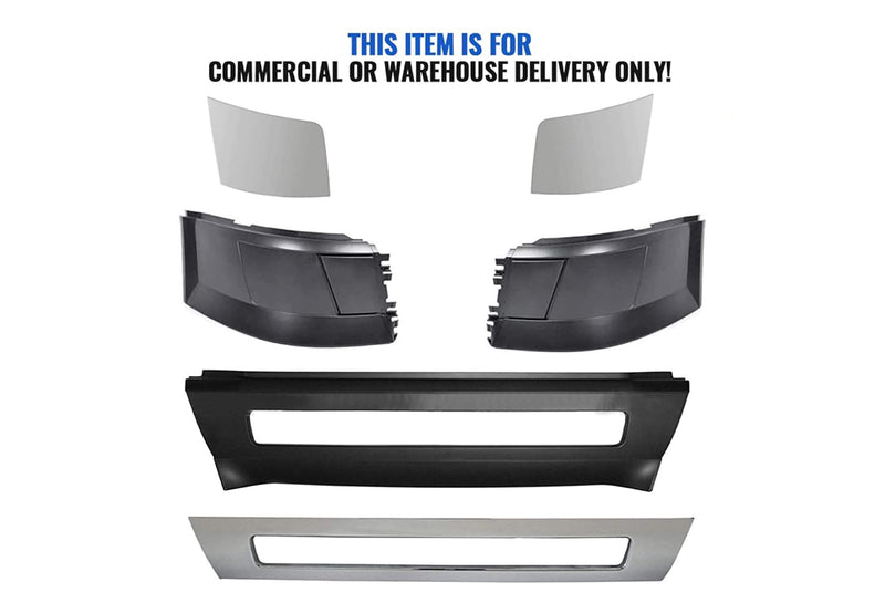 Bumper Plastic No Fog Hole and Chrome Trim Set 2004-2015 Volvo VNL