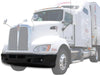 Kozak Black Plastic Bumper Extension Corners Pair With Brackets and Fog lights with bezels for Kenworth T660 - 