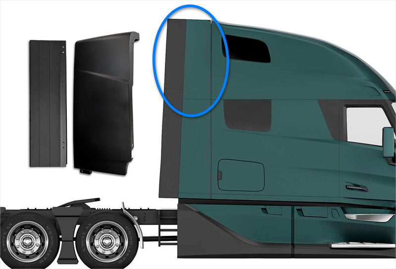 Cabin Fairing Upper Air Deflector with Extension Passenger 2025 2026 Volvo VNL New