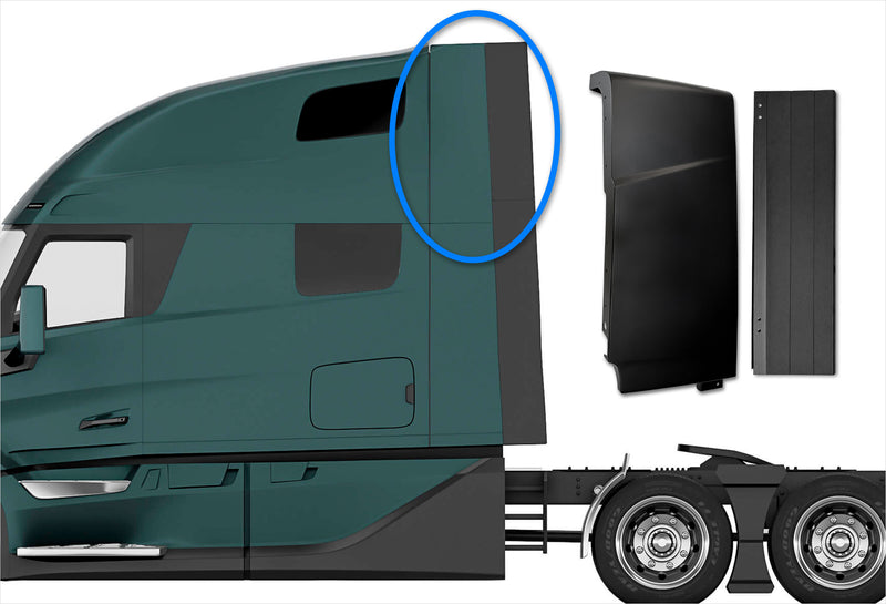 Cabin Fairing Upper Air Deflector with Extension Driver 2025 2026 Volvo VNL New