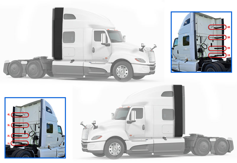 Top & Lower Fairing Cab Panels w/Extenders & w/Brackets Full Set International LT625