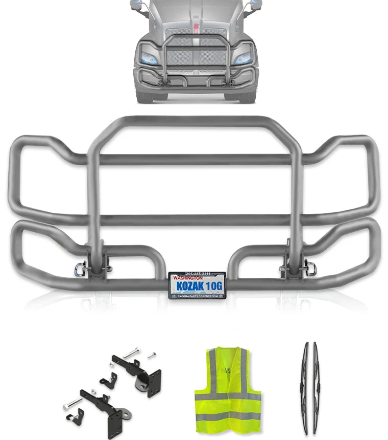 Front Grey Grille Guard Large Kenworth T700