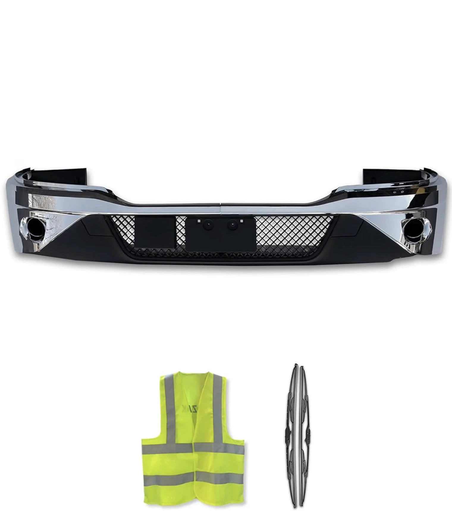 Chrome Front Bumper For Kenworth T680 Next Gen (2022-2025) – No Fog Light Hole, ABS Construction, Direct OE Fit