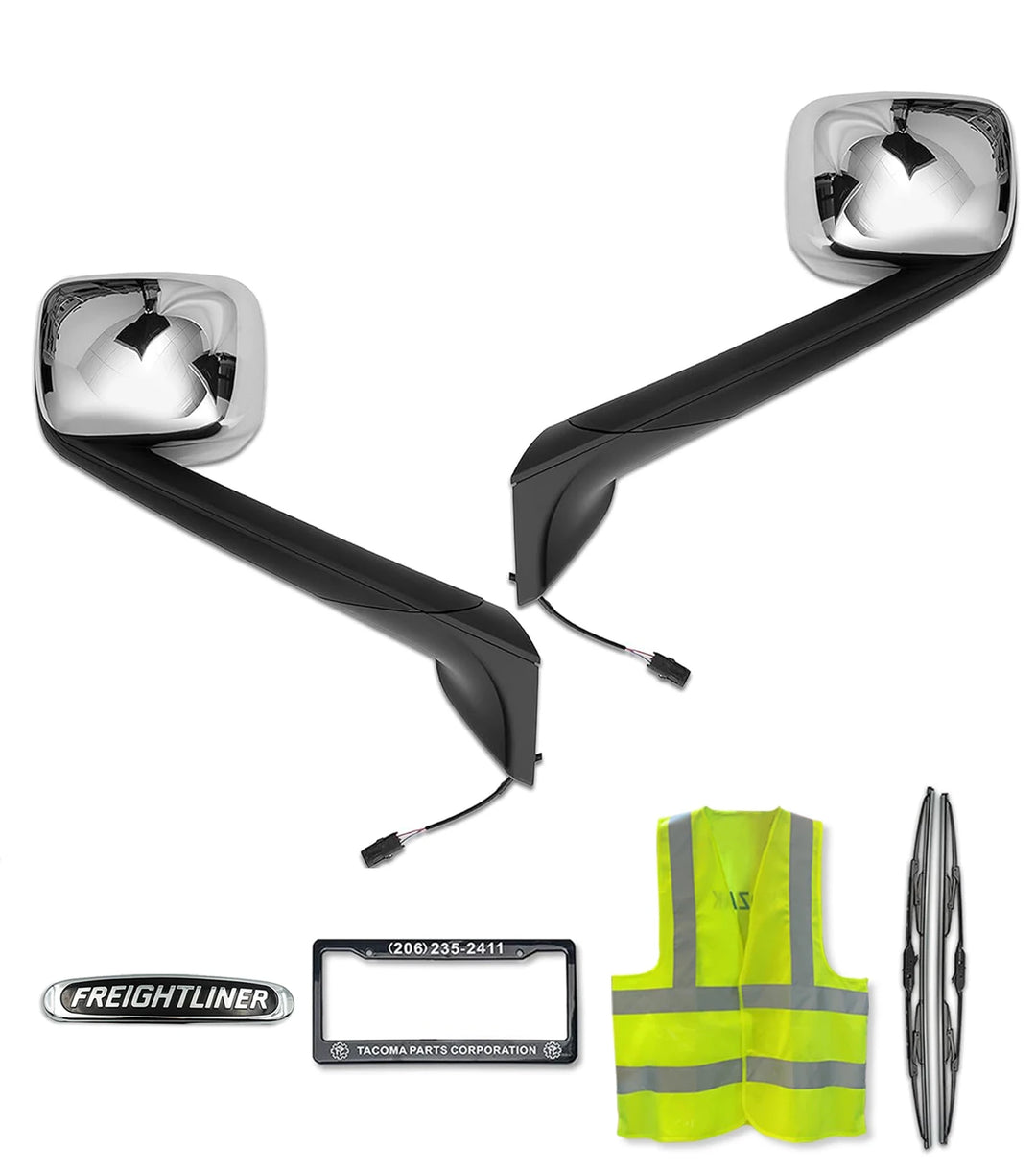きゃん　1113 Hood Mirrors Chrome Set 2018+ Freightliner Cascadia 126 116