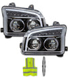 Headlights Full LED Performance Black Housing Set Kenworth T880