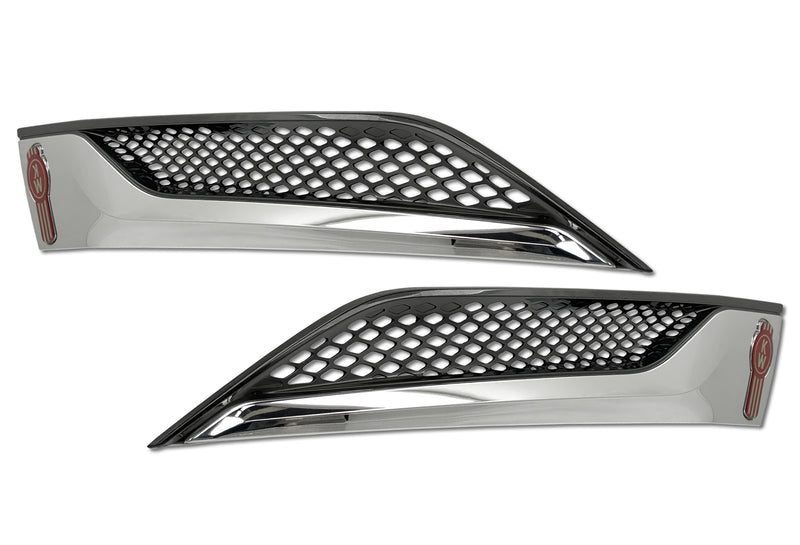 Side Hood Grilles Vent Trim Chrome Set 2022+ Kenworth T680 Next Gen