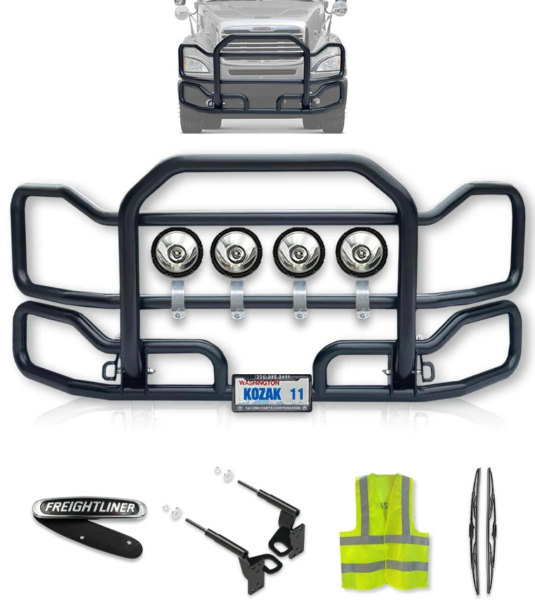 Front Grille Guard Large Black Freightliner Columbia