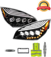 Headlights Full LED Quad Halo DRL Set 2018+ Freightliner Cascadia 126 116