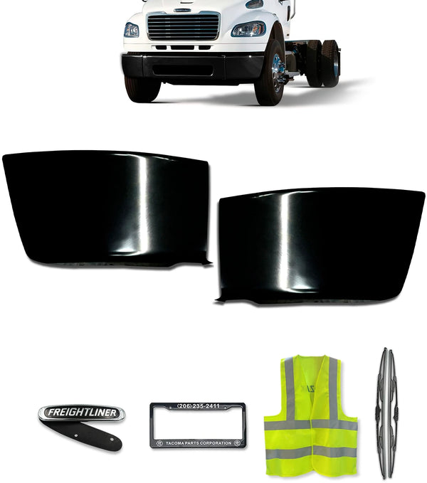 Bumper Corners Steel Black Set 2003-2021 Freightliner M2 Business Class 106 112