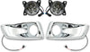 Kozak Chrome Plastic Bumper Extension Corners Pair with Fog lights and bezels Built-in LED Light Strip for Kenworth T660 - 