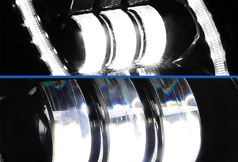 LED Fog Lights Black Set Freightliner Cascadia 125 113 2008-2017