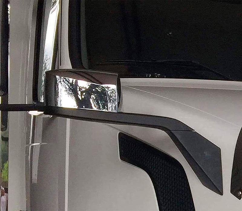 Hood Mirror Chrome Passenger w/ Fender & Bumper Corners Set 2004-2015 Volvo VNL