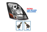 Headlight with LED bar Chrome Passenger 2004-2017 Volvo VNL VNX VT