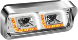 Headlight Chrome LED DRL Passenger Kenworth W900 T800 T600