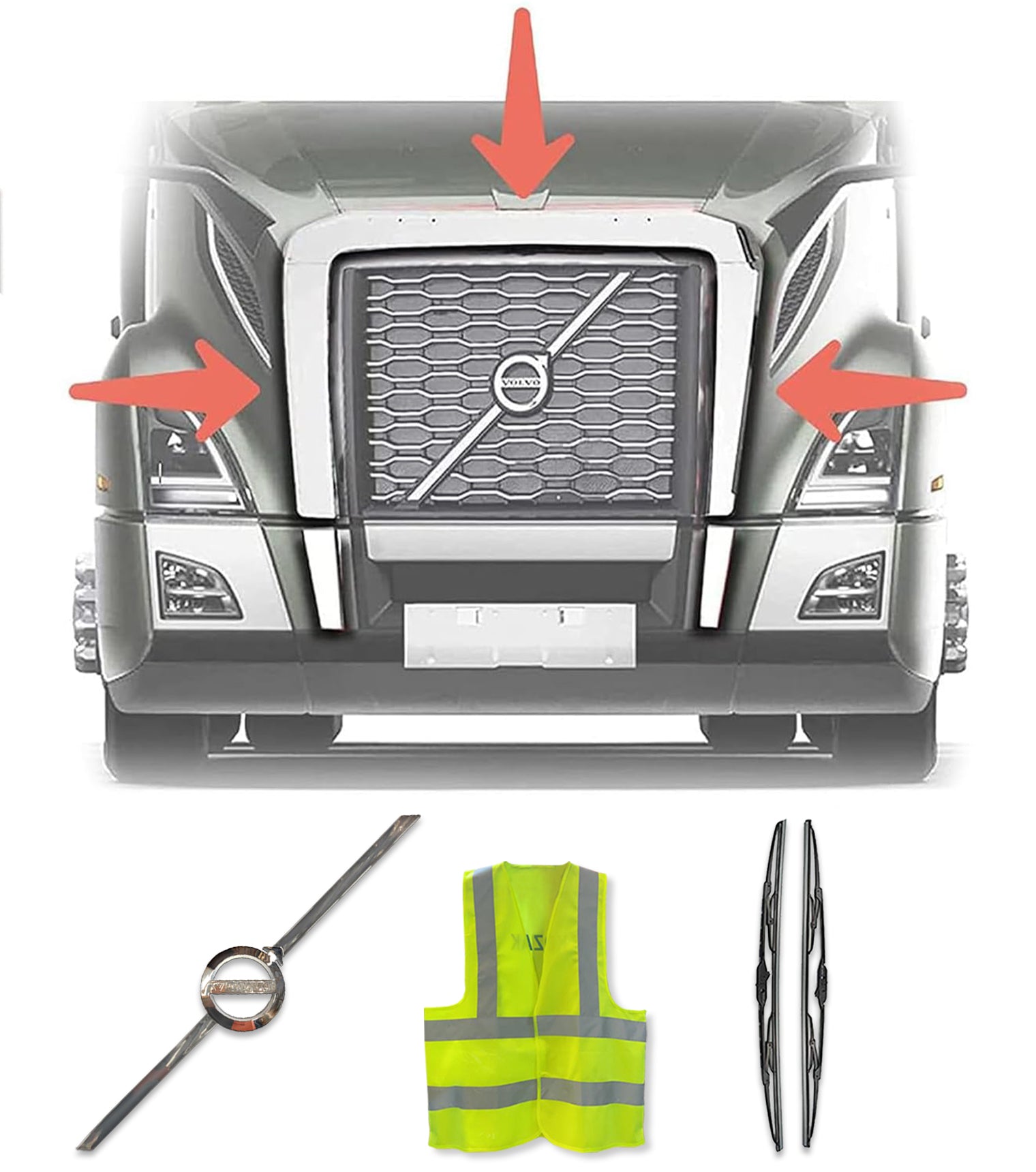 Grille Surround Bug Shield Deflector Volvo 2018+ VNL – Tacoma