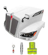 Fiberglass Long Hood w/Grille w/Bug Screen, Air Intakes, Mirrors, LED Headlights, Short Trims - Set 2022+ Kenworth T680 Next Gen
