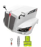 Fiberglass Hood w/Grille w/Bug Screen, Air Intakes, Mirrors, LED Headlights, Short Trims - Set 2022+ Kenworth T680 Next Gen