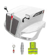 Fiberglass Long Hood w/Grille w/Bug Screen, Air Intakes, Mirrors, Short Trims - Set 2022+ Kenworth T680 Next Gen