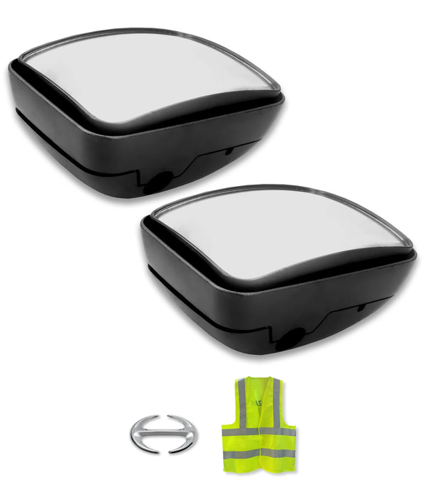 Mirrors Small Bottom Rear View Wide Angle Black 2 Pcs Hino 258 268 338 358