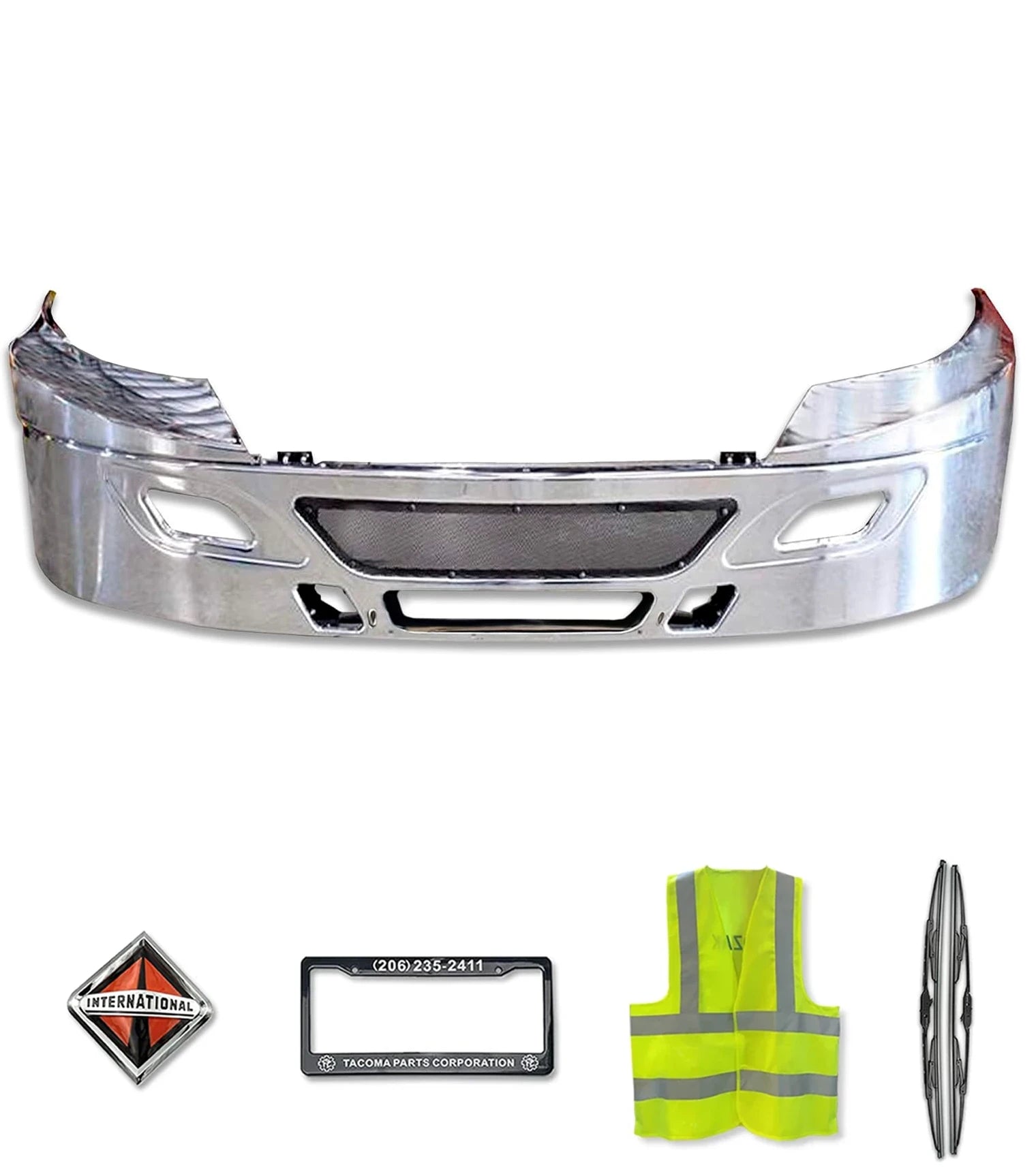 Bumper Stationary Chrome Steel 2006-2015 International Prostar