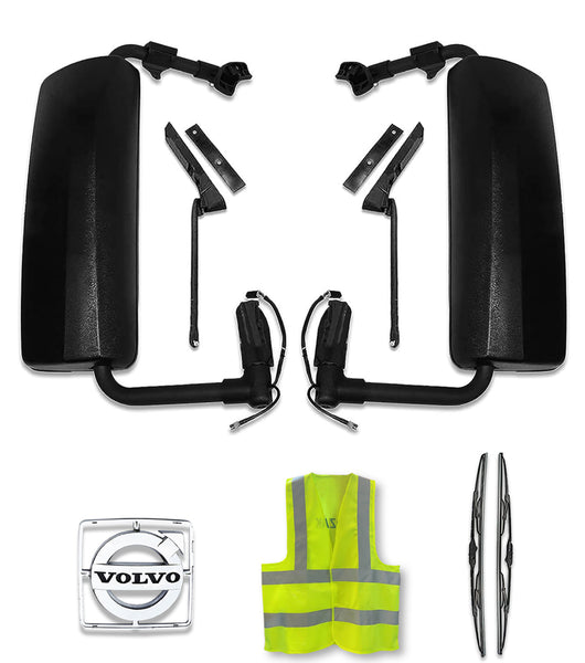 Door Side Mirrors Black Power Heated Set 2004-2024 Volvo VNL VNM VNX VNR