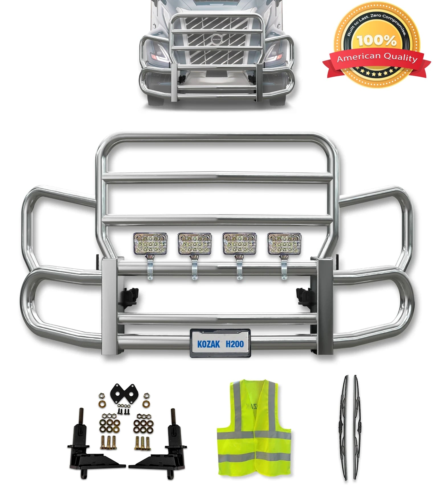 Front Steel Grille Deer Guard Herd 300 2025 Volvo VNL 860 – Tacoma