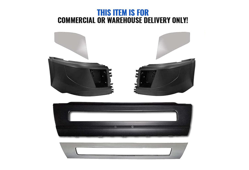 Bumper Plastic with Fog Hole and Chrome Trim Set 2016-2017 Volvo VNL