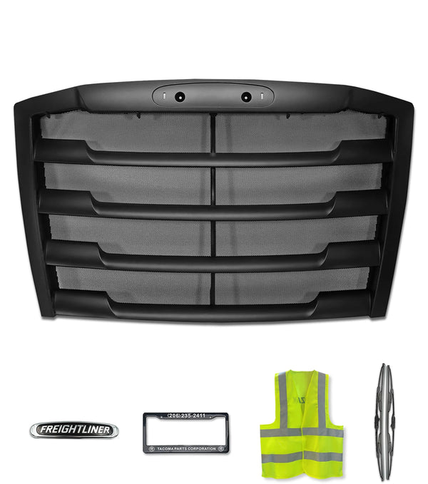 Front Grille Black with Steel Bug Screen 2018+ Freightliner Cascadia 116 126