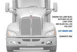 Fog Light Bezel Chrome w/ Built-in Light Strip & Black Full LED Fog Light Driver Kenworth T660