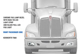 Fog Light Bezel Chrome w/ Built-in Light Strip & Black Full LED Fog Light Passenger Kenworth T660