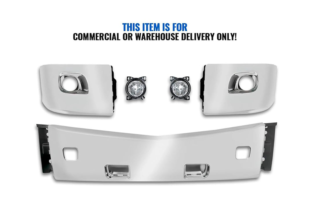 Bumper Set w/ Fog Holes Plastic Chrome + Fog Lights 2013