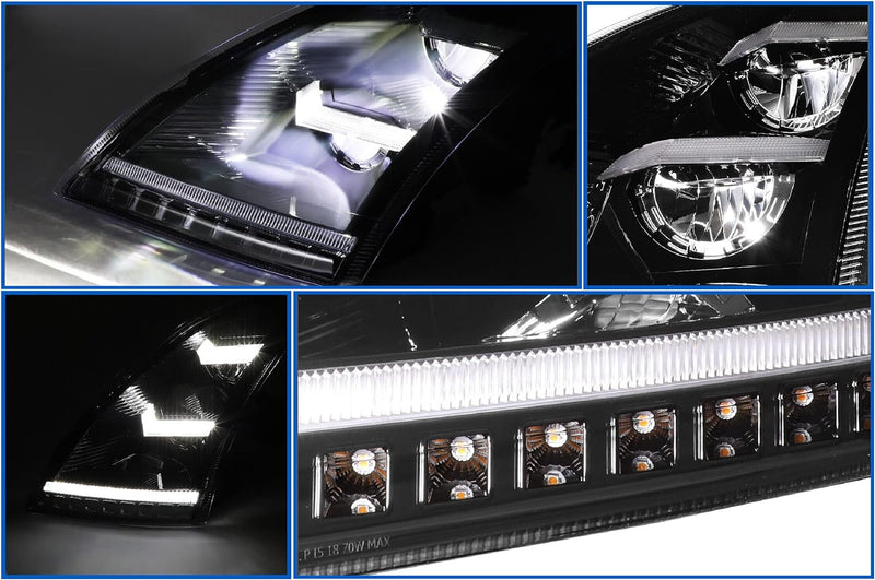 Headlight LED DRL Black Passenger 2018+ Volvo VNL VNR