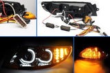 Headlights Full Led DRL Black with Side Marker Set International 4300