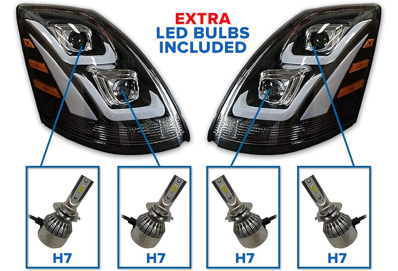 Headlights Set 2004-2017 Volvo VNL VNX VT