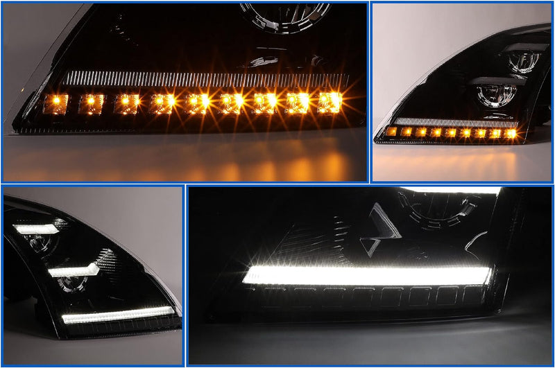 Headlight LED DRL Black Driver 2018+ Volvo VNL VNR
