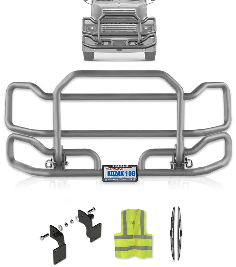 Front Grey Grille Guard Large 1999-2003 Mack CH Set-Back