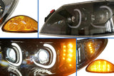 Headlights Full Led DRL Black with Side Marker Set International 4300