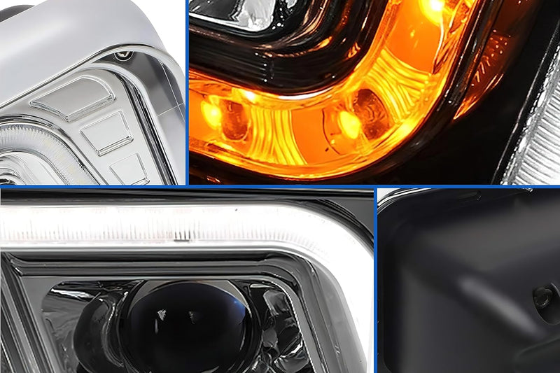 Headlights LED Chrome Set Western Star 6900 4900 4800